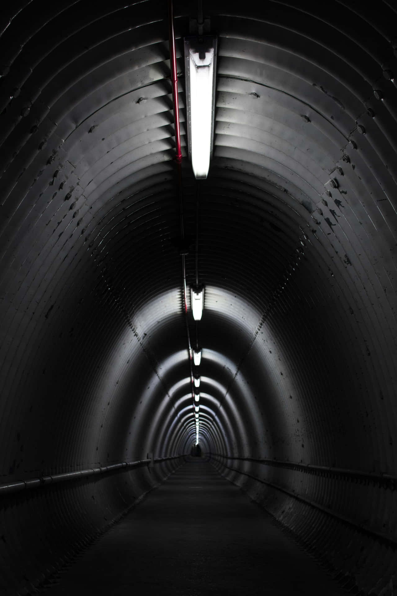 Illuminated Underground Tunnel Wallpaper