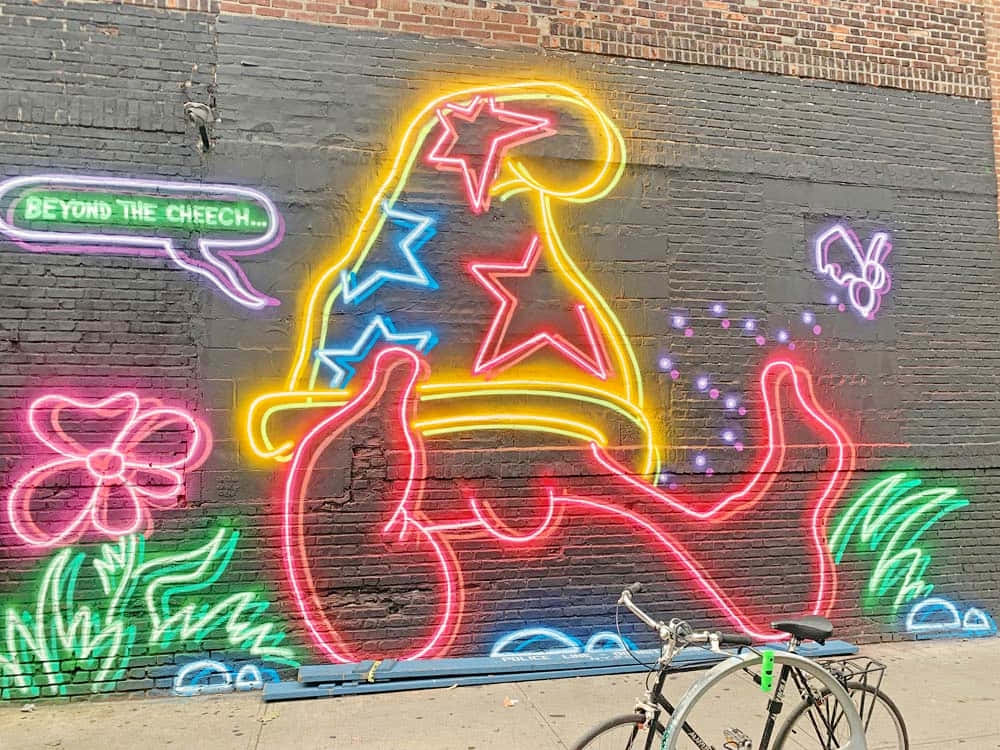 Illuminated Urban Artistry - Neon Graffiti Wallpaper