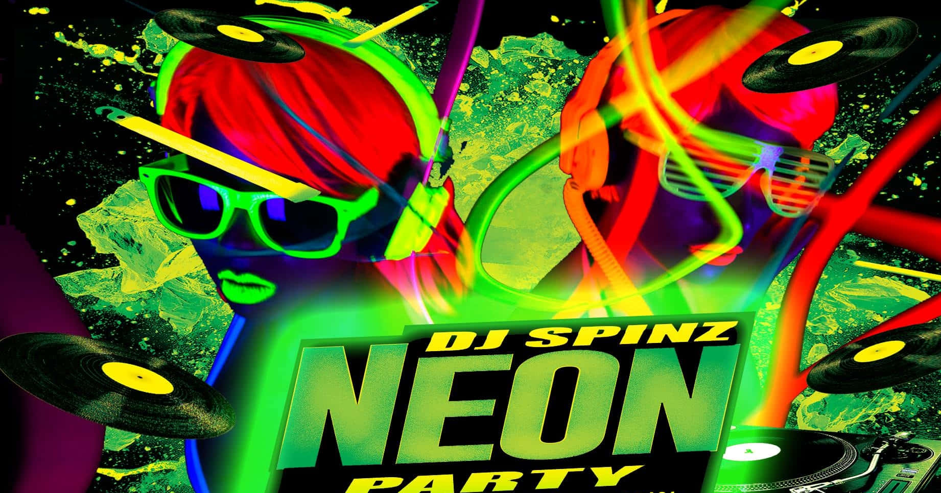 Verlichte Vibes Van Neon Feest Achtergrond