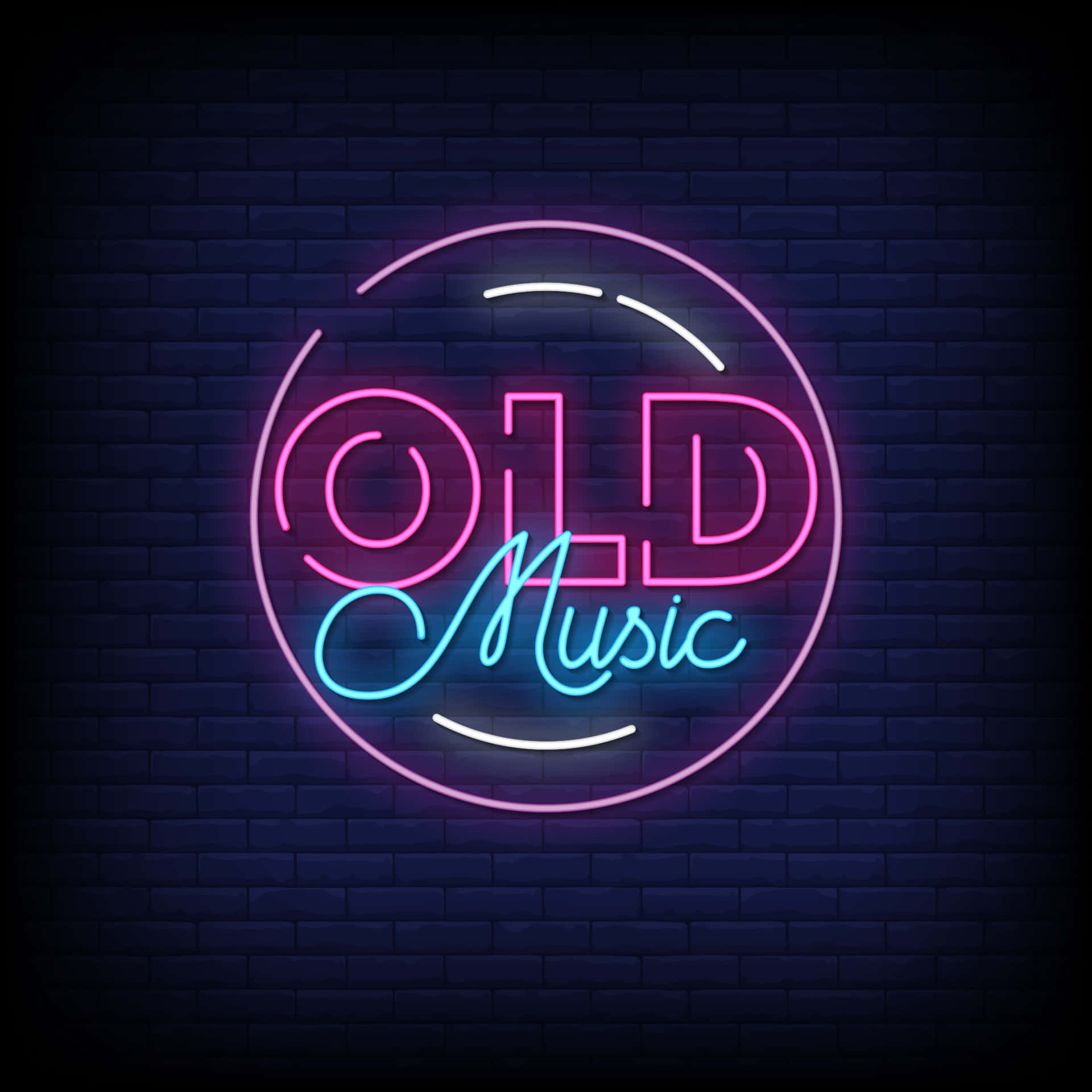 Illuminated Vintage Neon Signs At Night Wallpaper