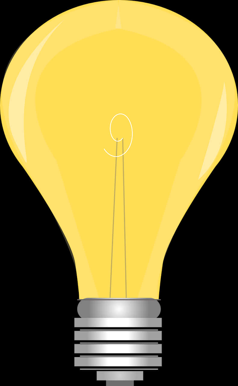 Illuminated Yellow Light Bulb Graphic PNG