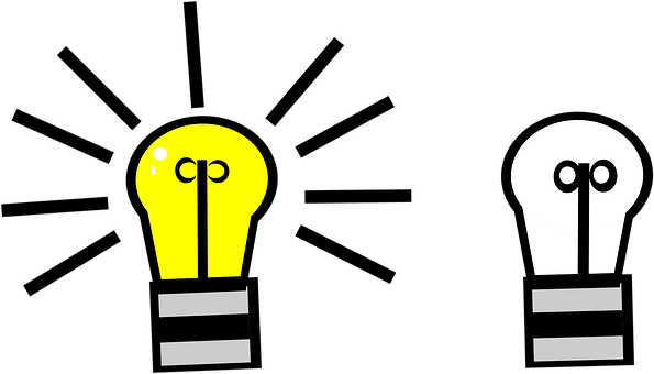 Illuminatedand Unlit Lightbulbs PNG
