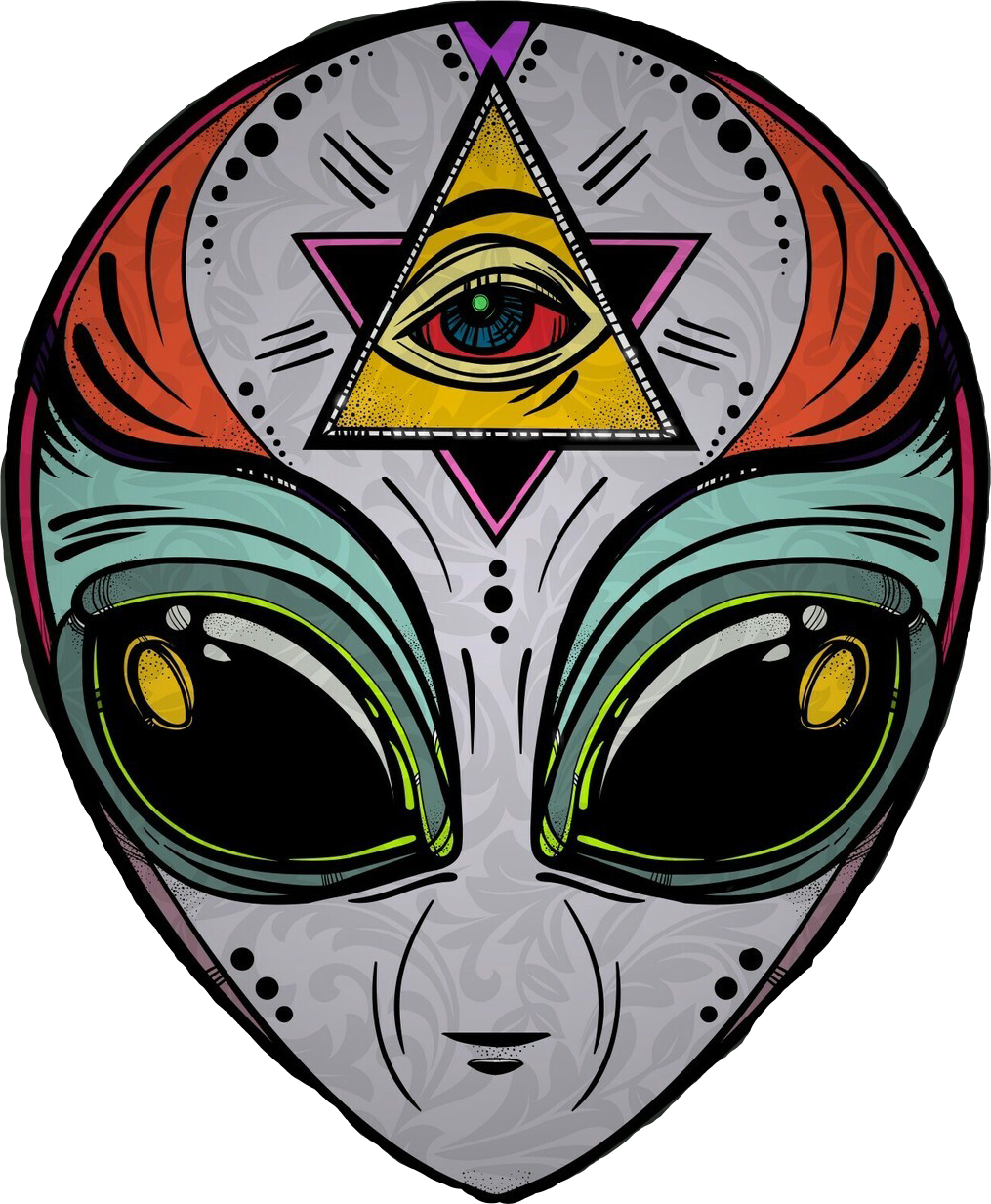 Illuminati Alien Hybrid Art PNG