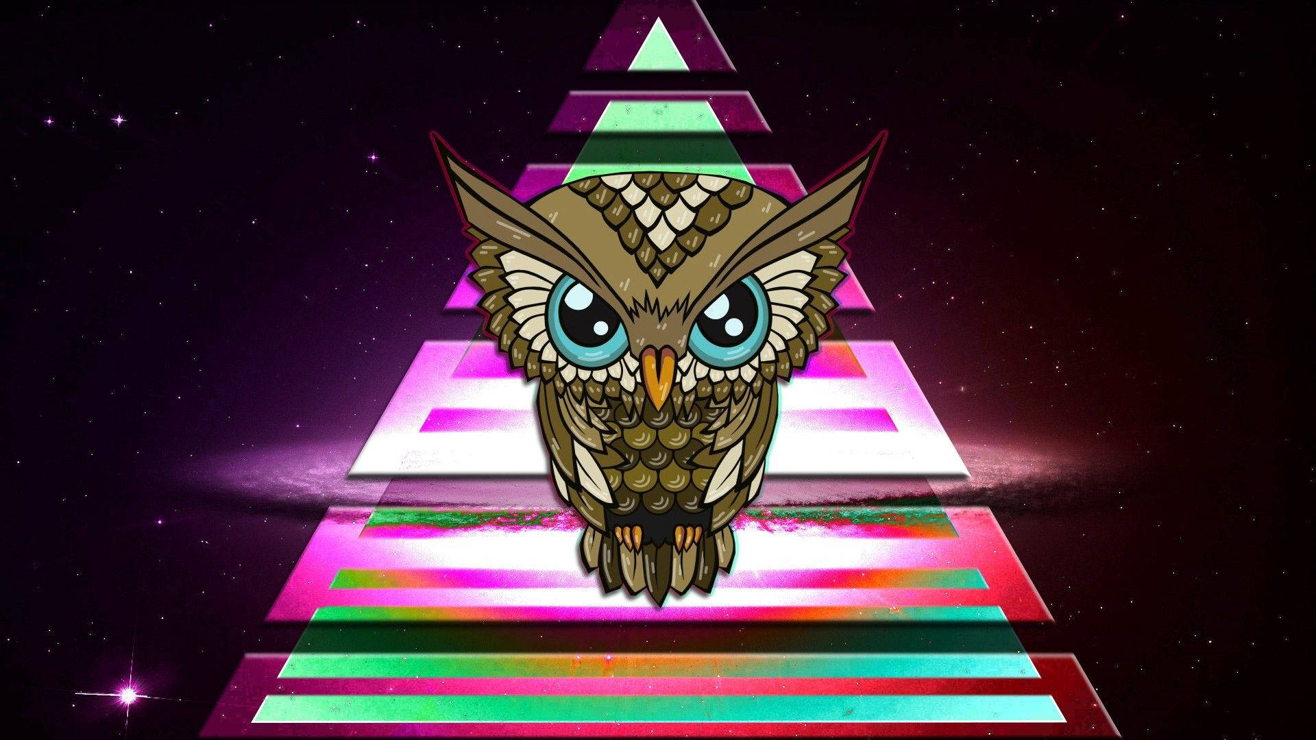 Illuminati Colorful Triangle Owl Wallpaper