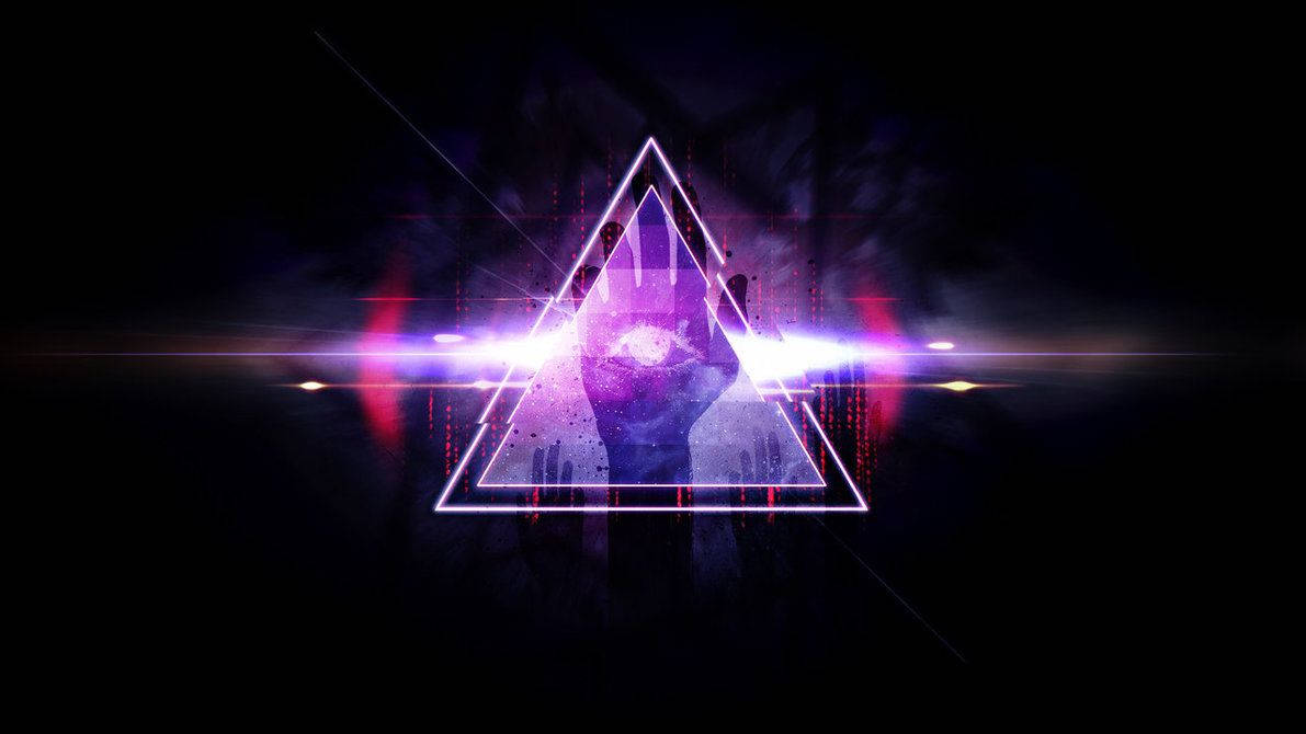 Illuminati Dark Purple Triangle Wallpaper