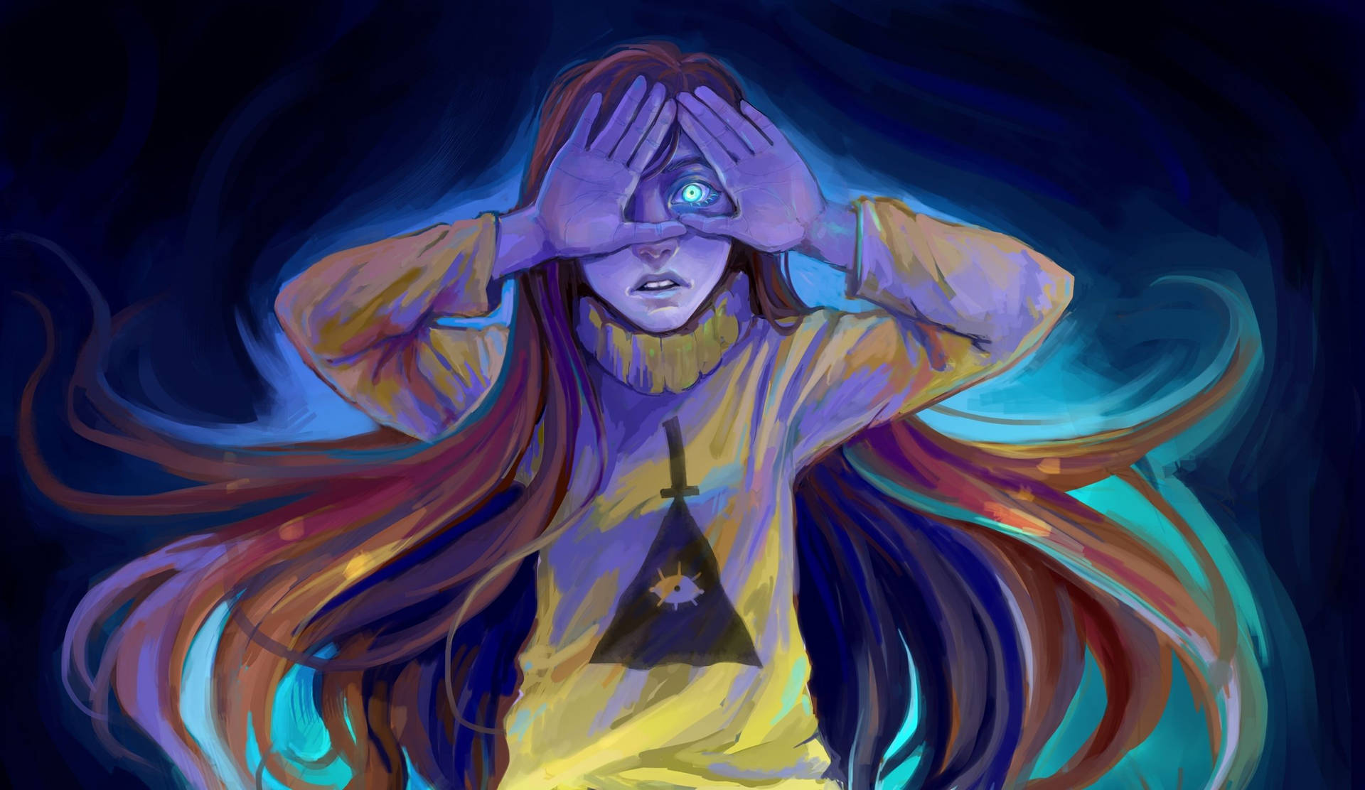 Illuminati Girl With Glowing Eye Wallpaper