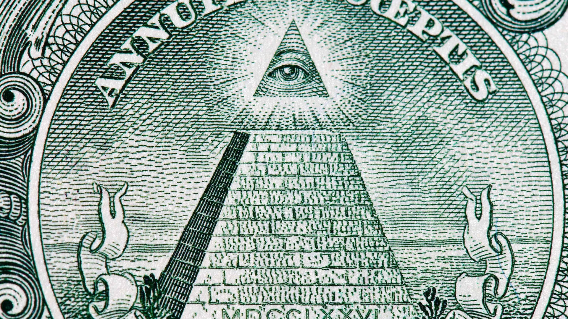 Illuminati Green Pyramid Eye Wallpaper