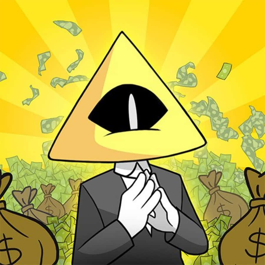 A Cartoon Pyramid With Money Bags And A Face