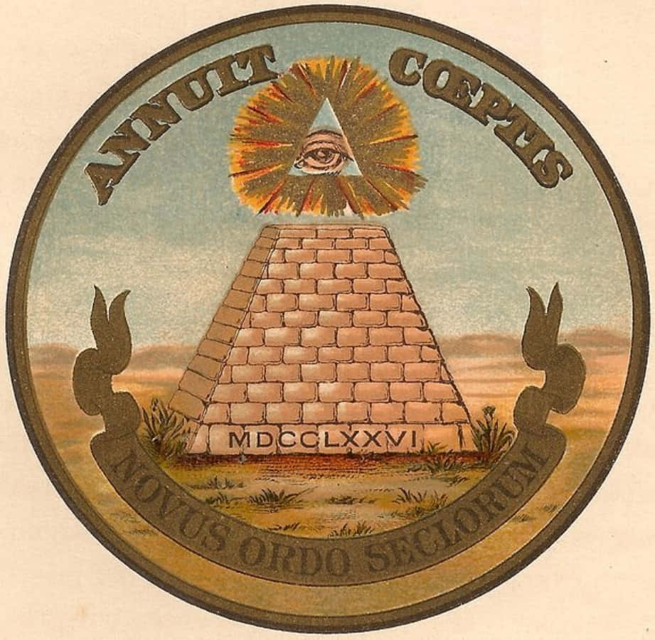 A Seal With The Words 'all Seeing Eye' And A Pyramid
