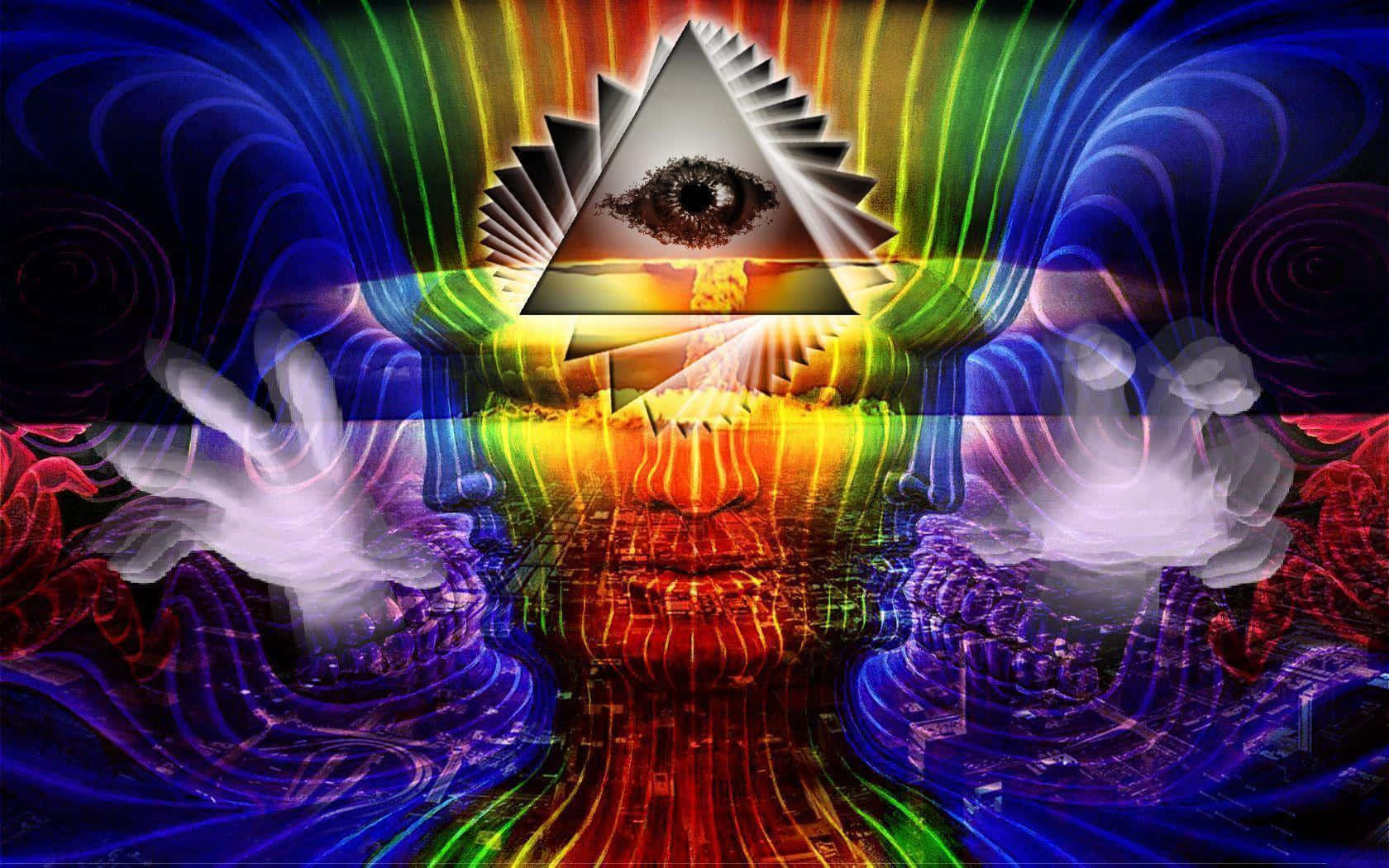 A Colorful Image Of An All Seeing Eye