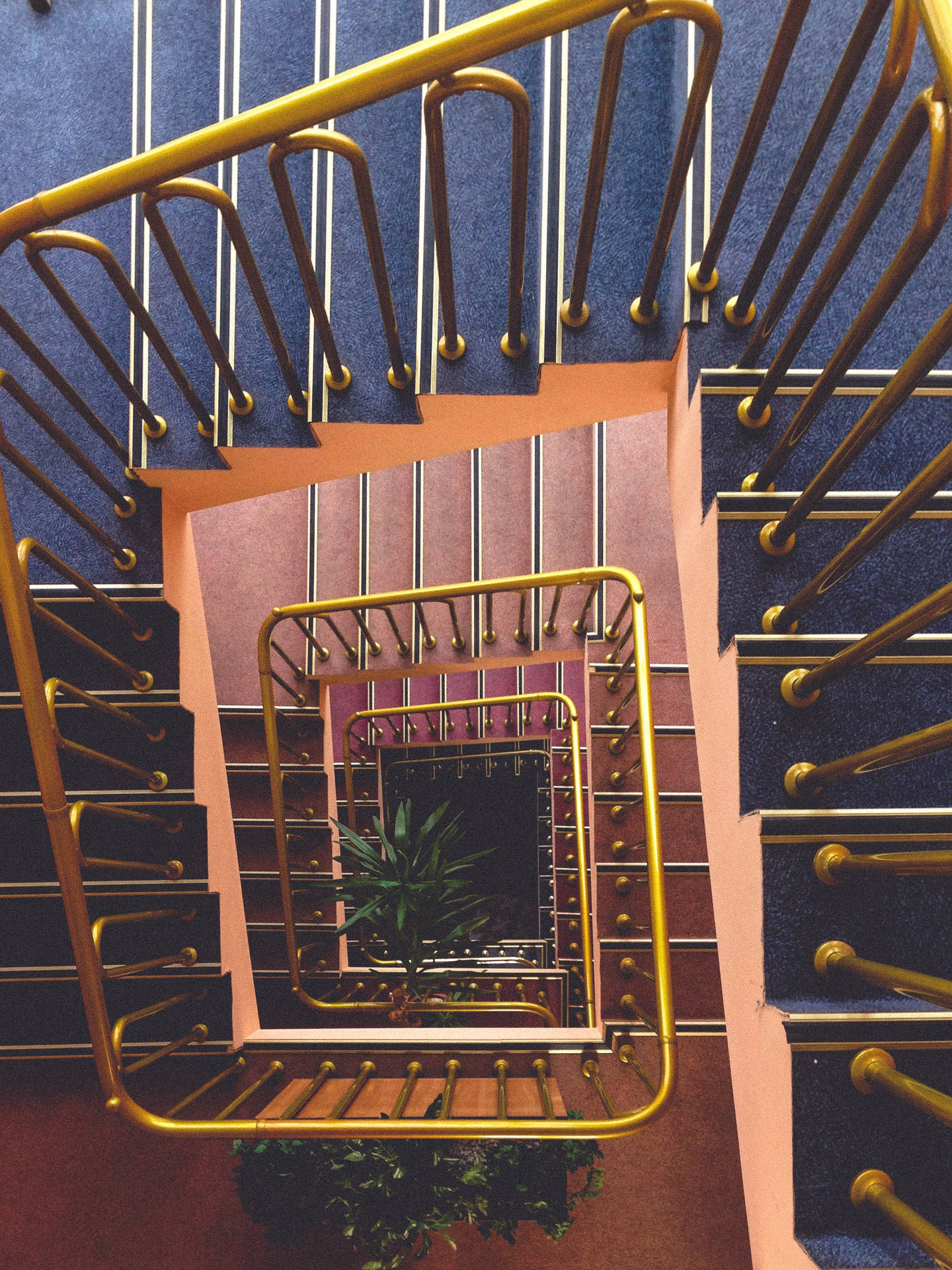 Illusion Of Pastel Vintage Staircase Wallpaper