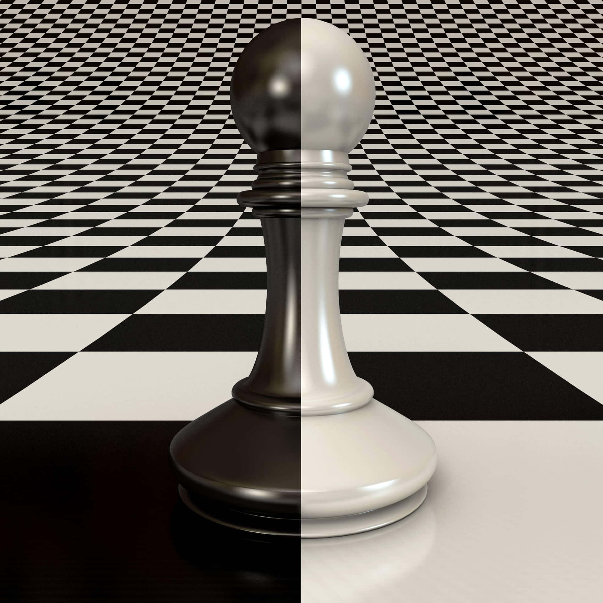 A Chess Piece On A Checkered Board
