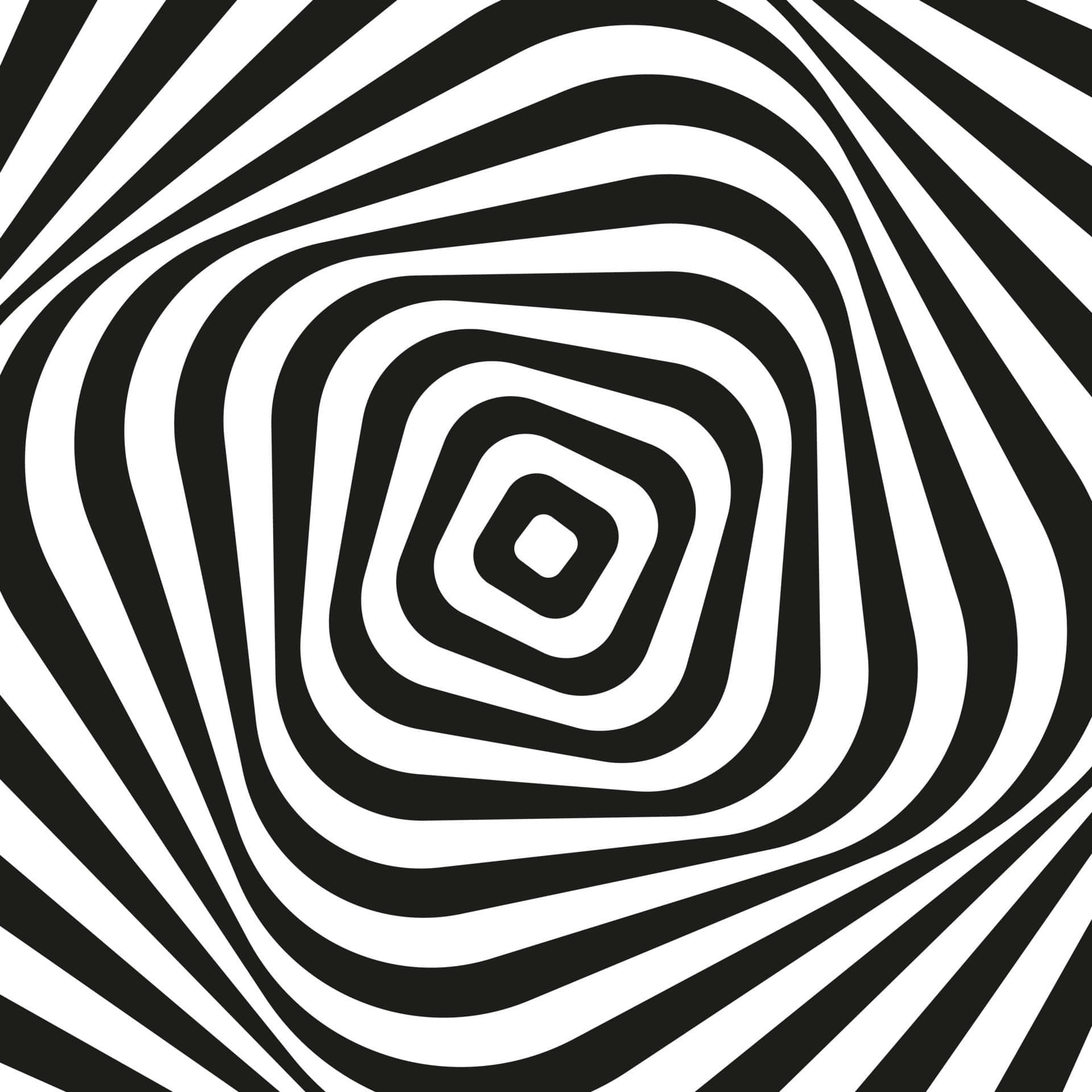 A Black And White Striped Pattern With A Spiral
