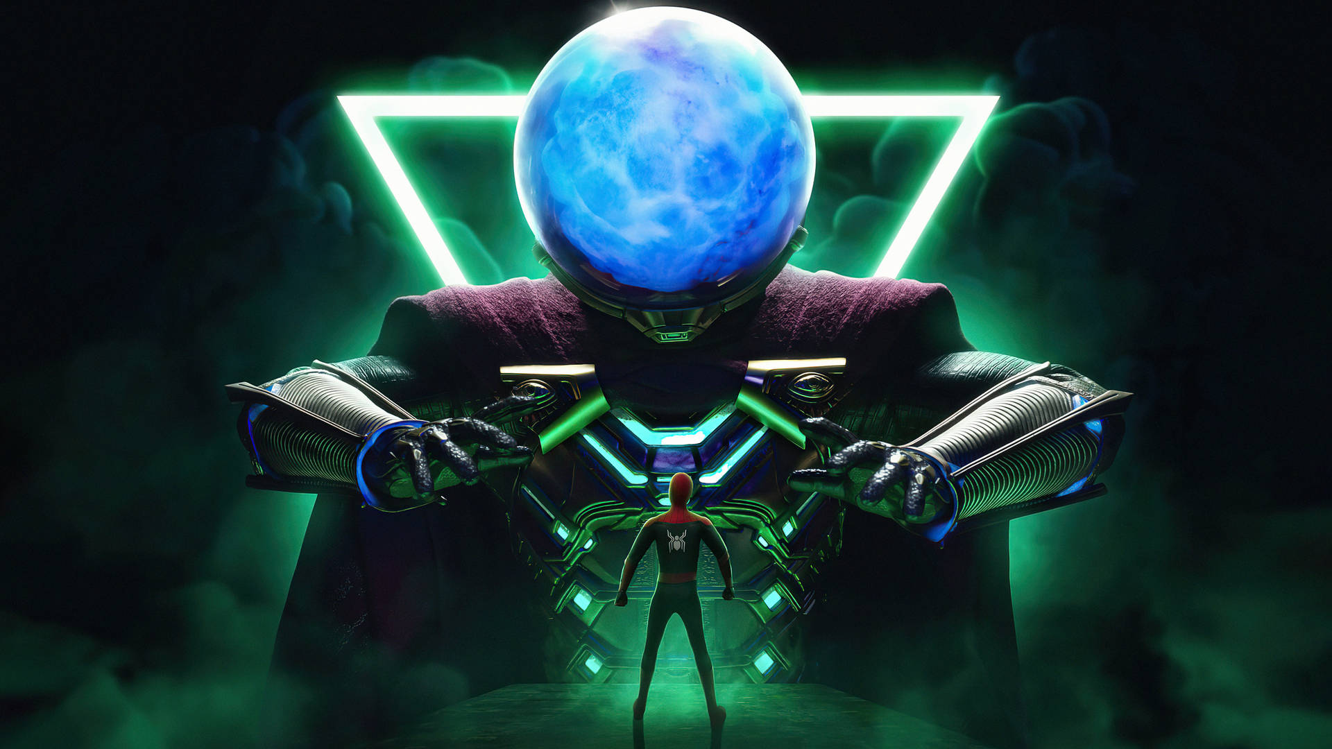"Mysterio in Full Glory: Master of Illusion and Manipulation" Wallpaper