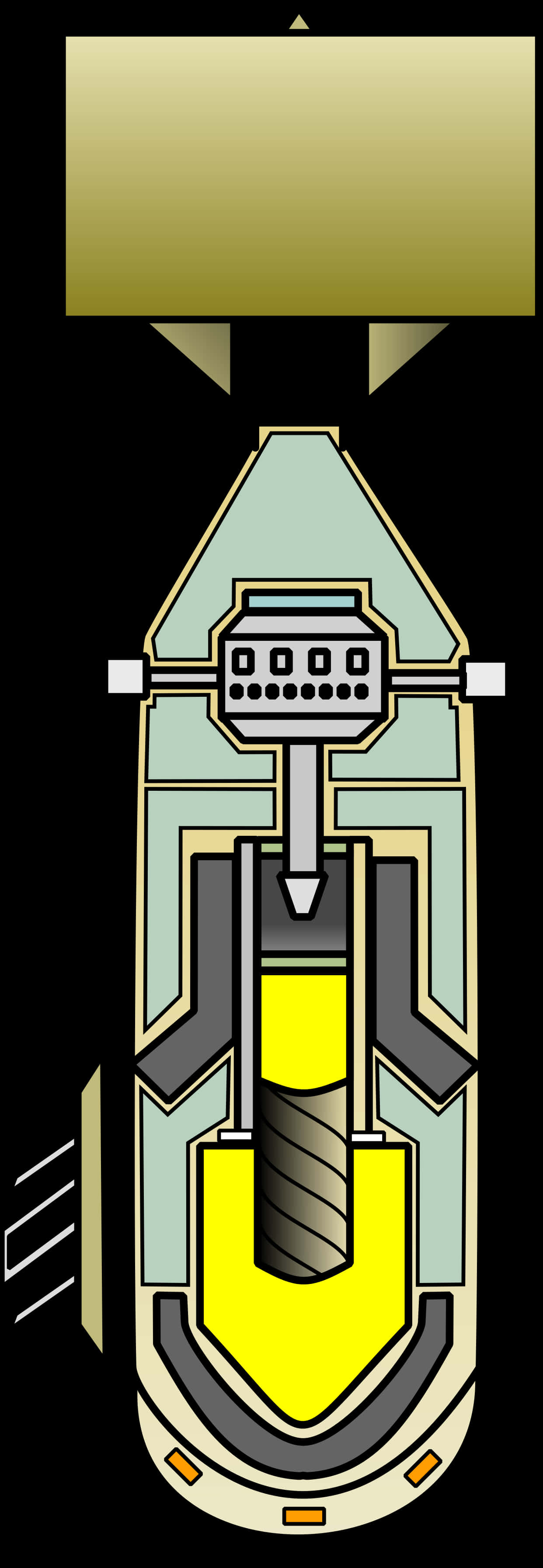 Illustrated Aerial Bomb Design PNG