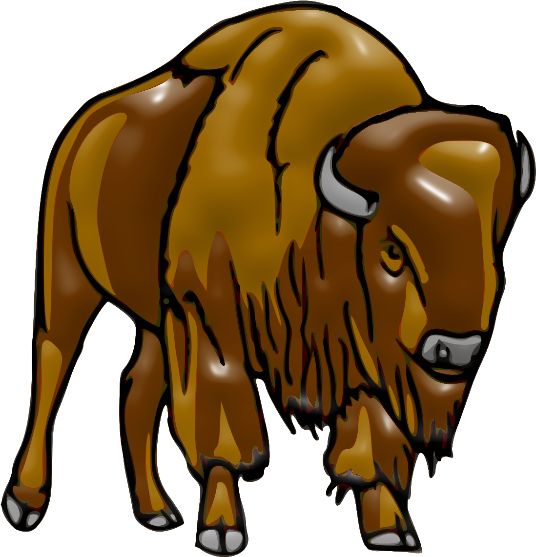 Illustrated Bison Graphic PNG