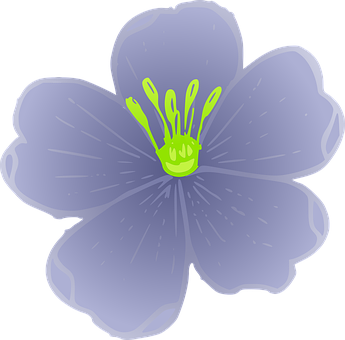 Illustrated Blue Flower Graphic PNG
