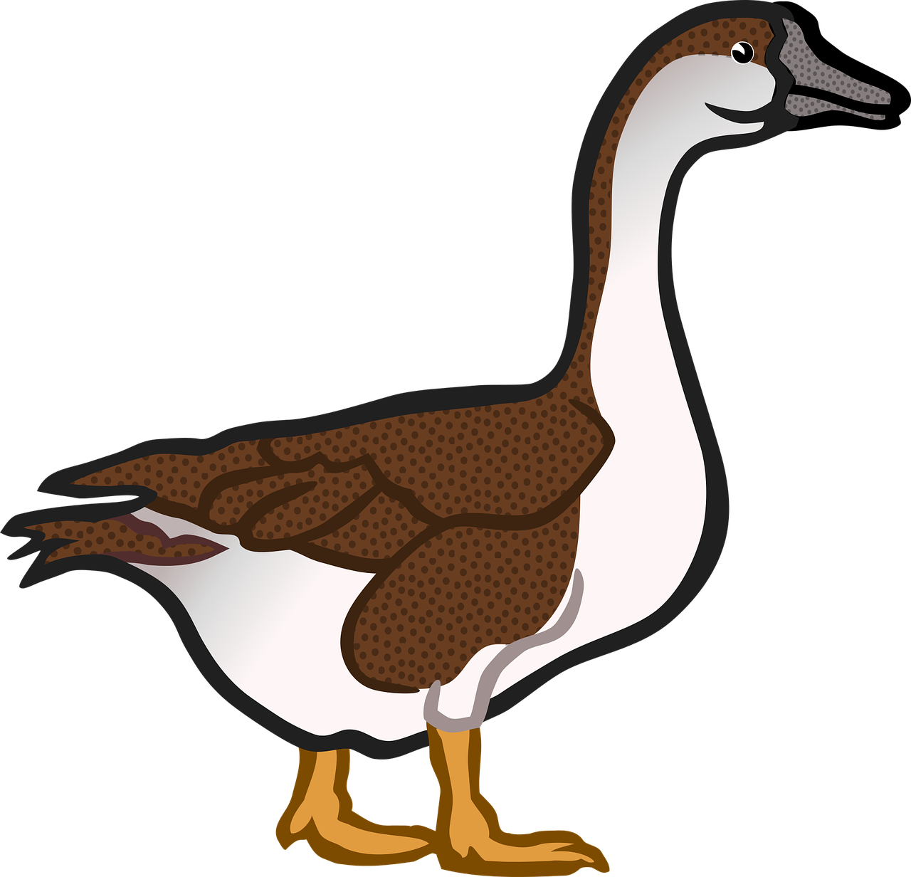 Illustrated Brown Goose PNG
