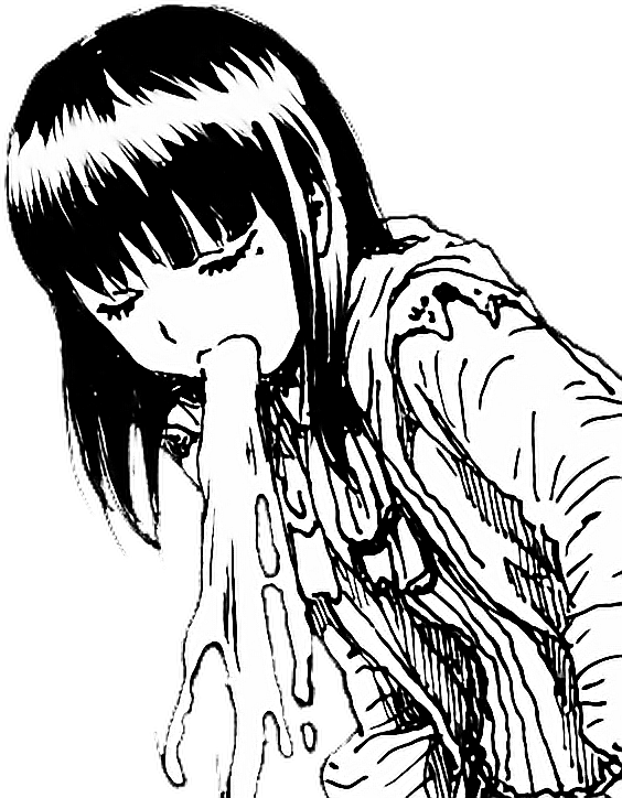 Illustrated Girl Vomiting PNG