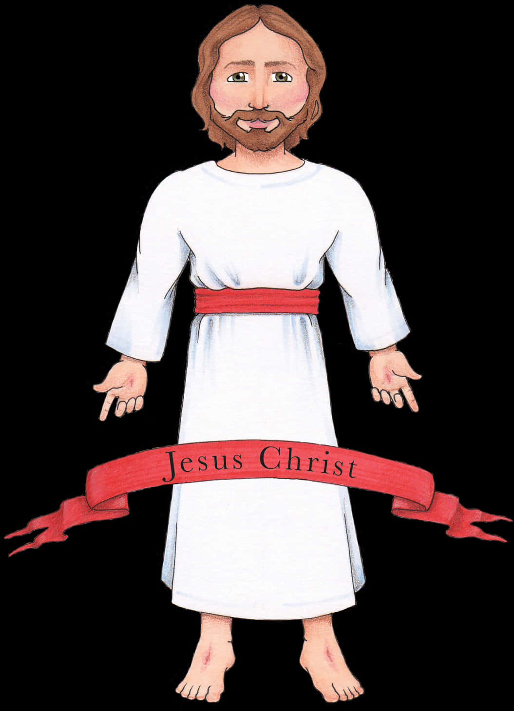 Illustrated Jesus Christ Standing PNG