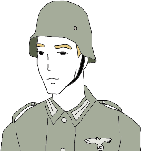 Illustrated Military Portrait PNG
