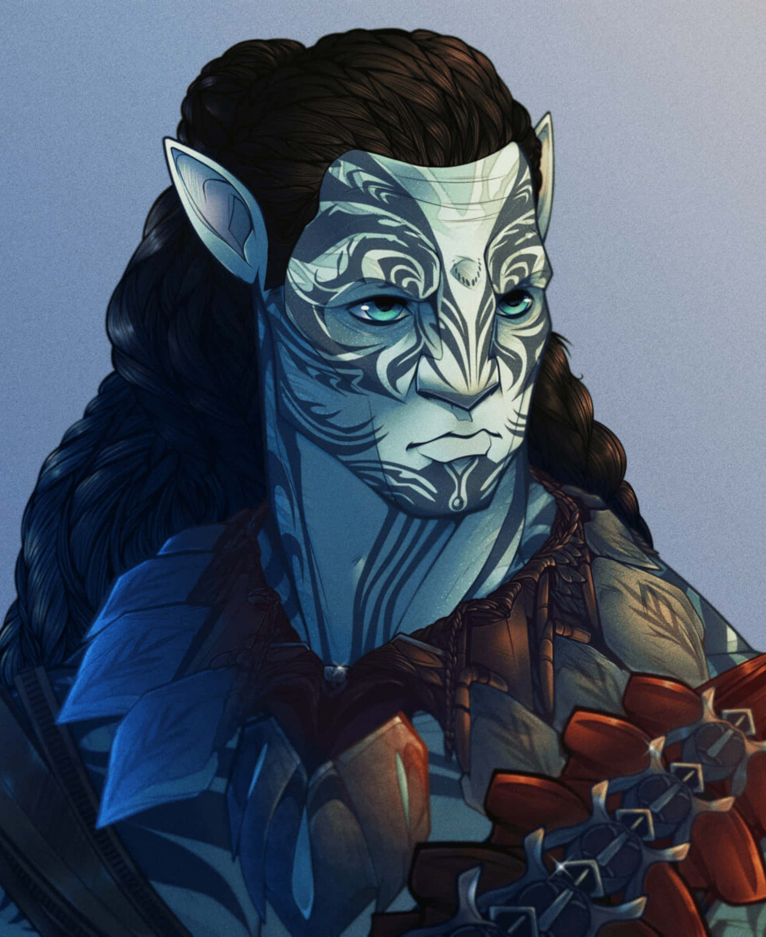 Illustrated Na'vi Portrait Avatar Wallpaper