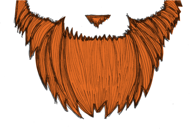 Illustrated Orange Santa Beard PNG