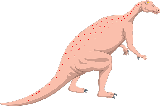 Illustrated Pink Dinosaur Black Background PNG
