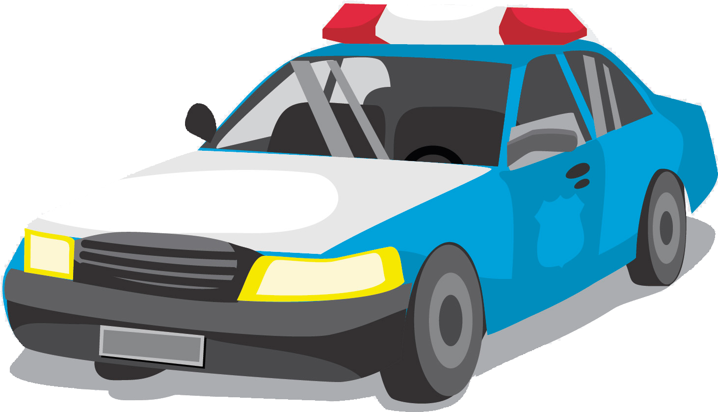 Illustrated Police Car Graphic PNG