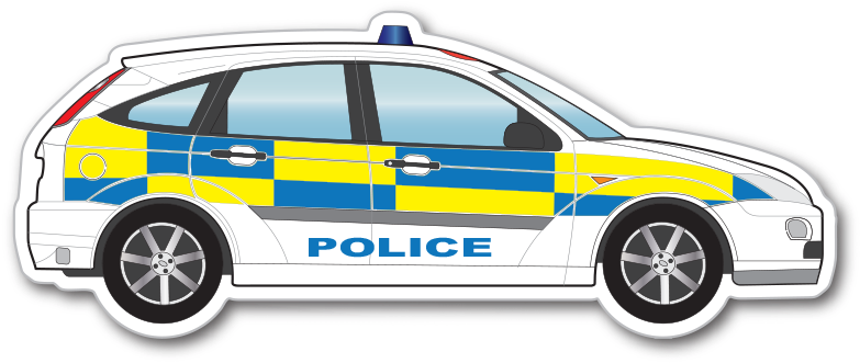 Illustrated Police Vehicle Graphic PNG