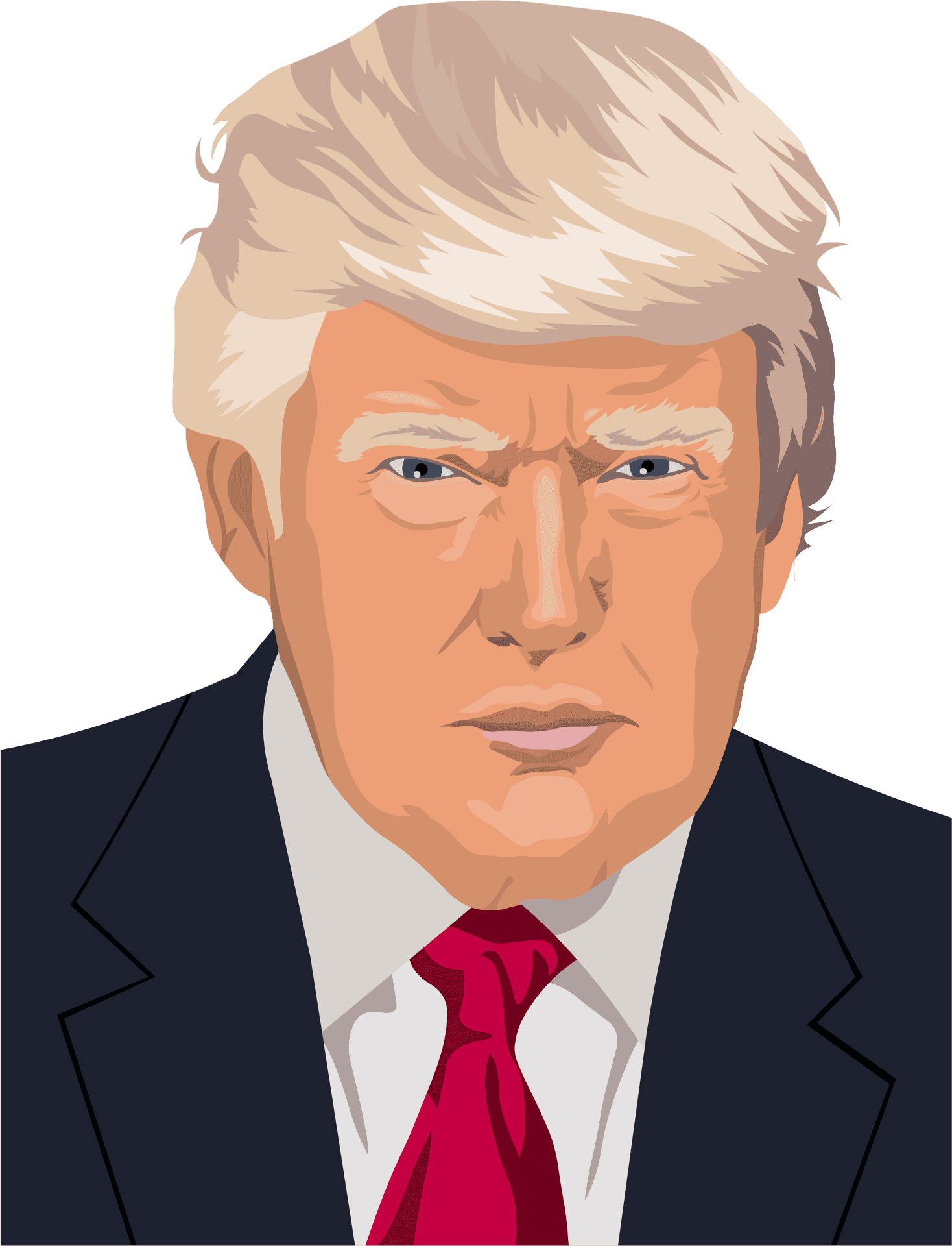 Illustrated Portraitof Donald Trump PNG