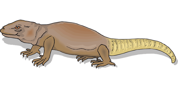 Illustrated Prehistoric Lizard PNG