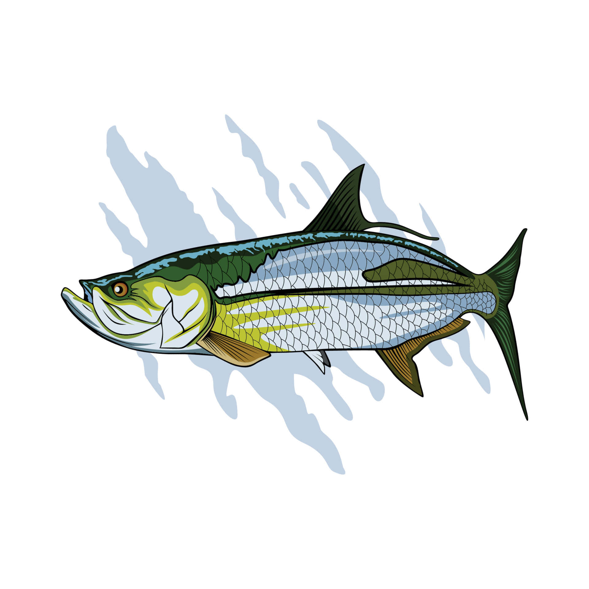 Illustrated Tarpon Fish Wallpaper