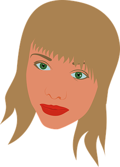 Illustrated Woman Portrait PNG