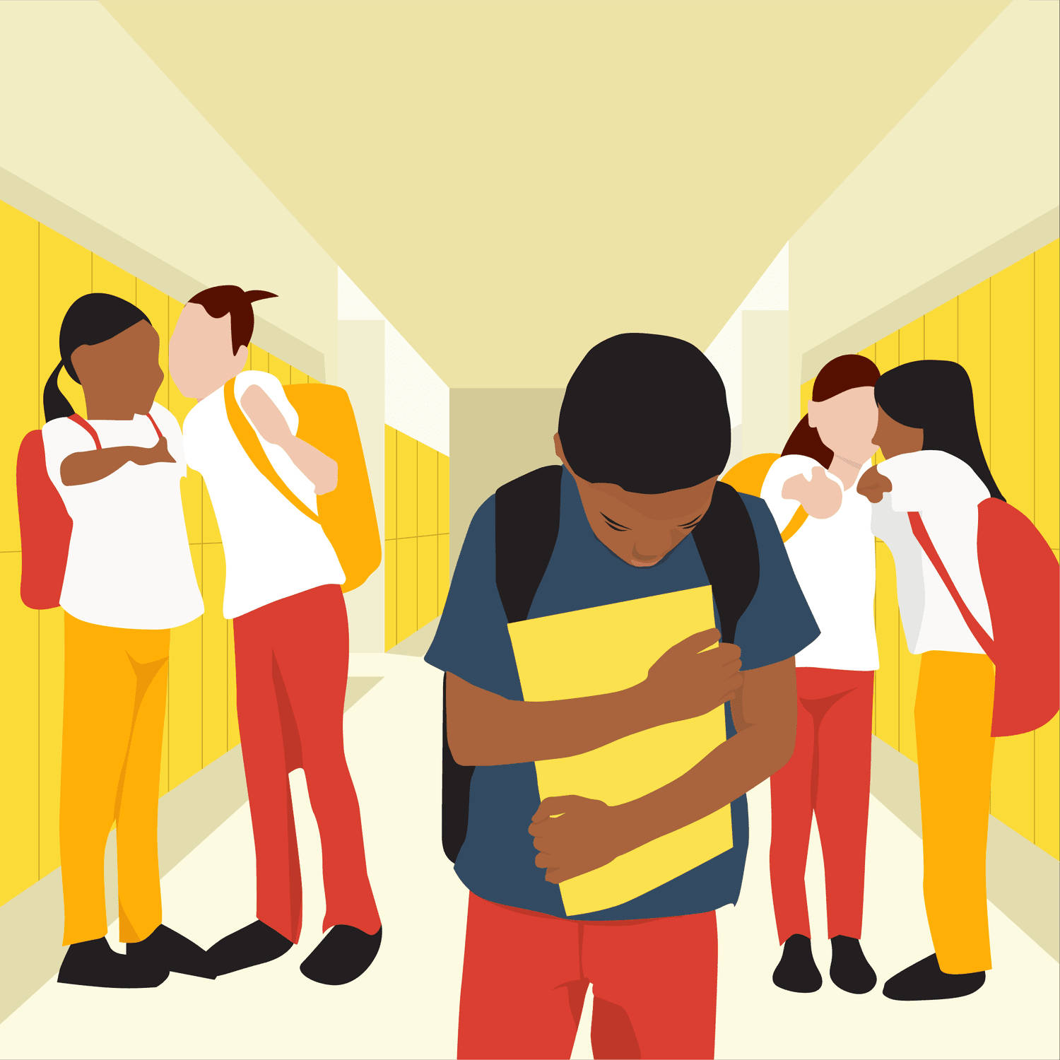 Illustration Mean Bullies At School Wallpaper