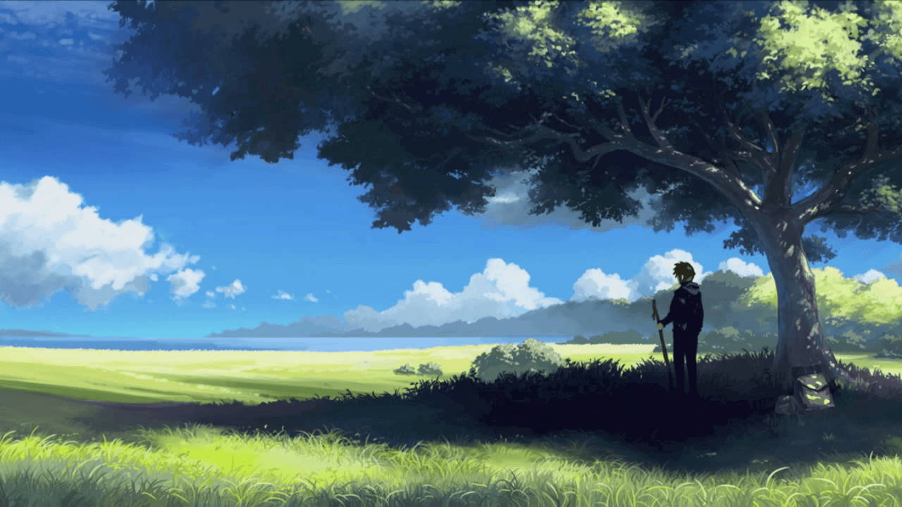 Illustration Of A Peaceful Scenic Field
