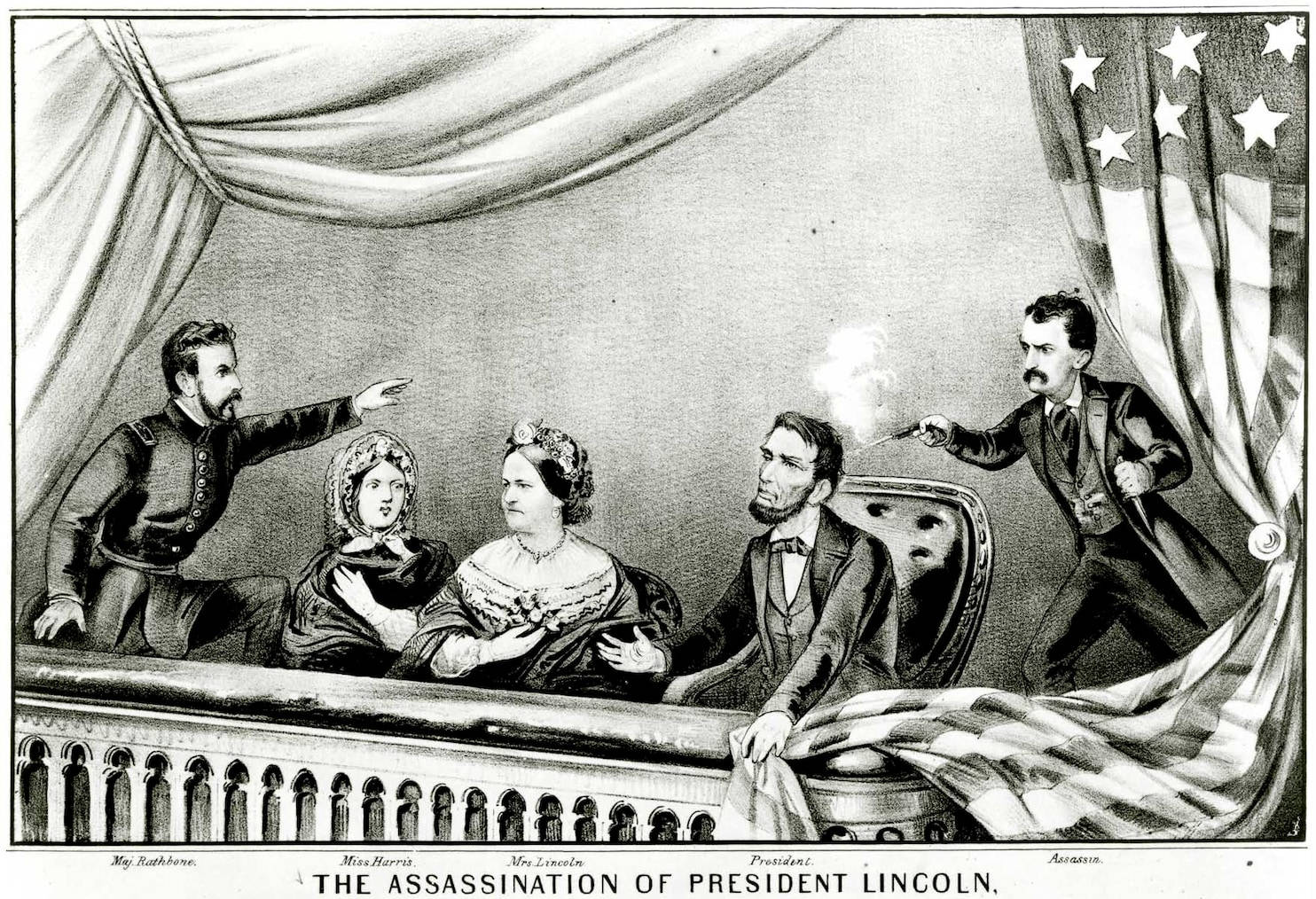 Illustration Of Assassination Of Abraham Lincoln Wallpaper