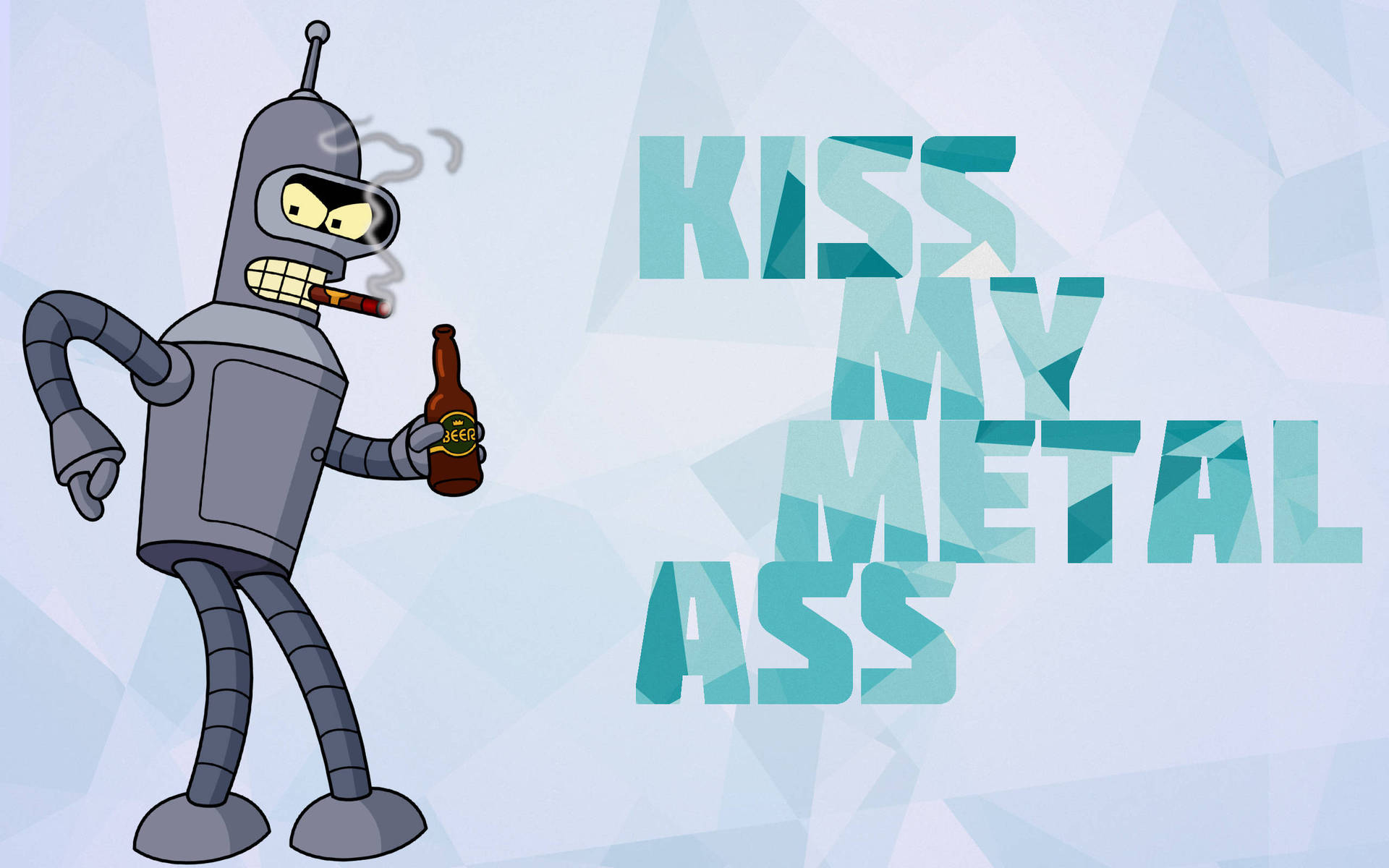 Illustration af Bender Futurama med en øl-flaske Wallpaper