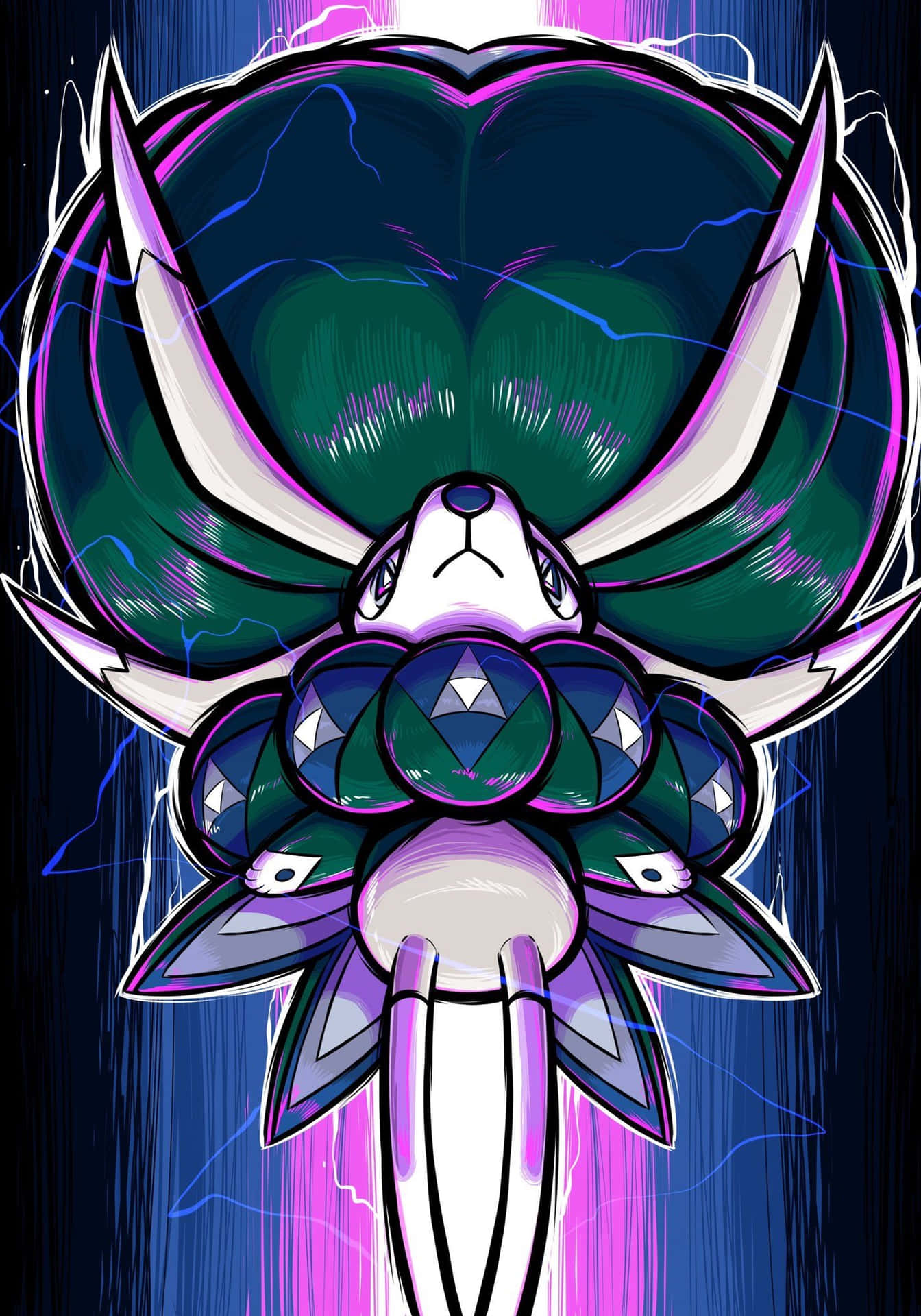 Illustration Of Calyrex With Purple Glow Wallpaper