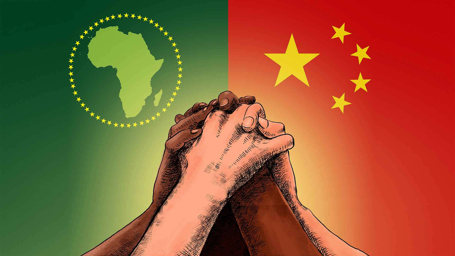 Illustration Of Reciprocal Cooperation Of China-africa Wallpaper