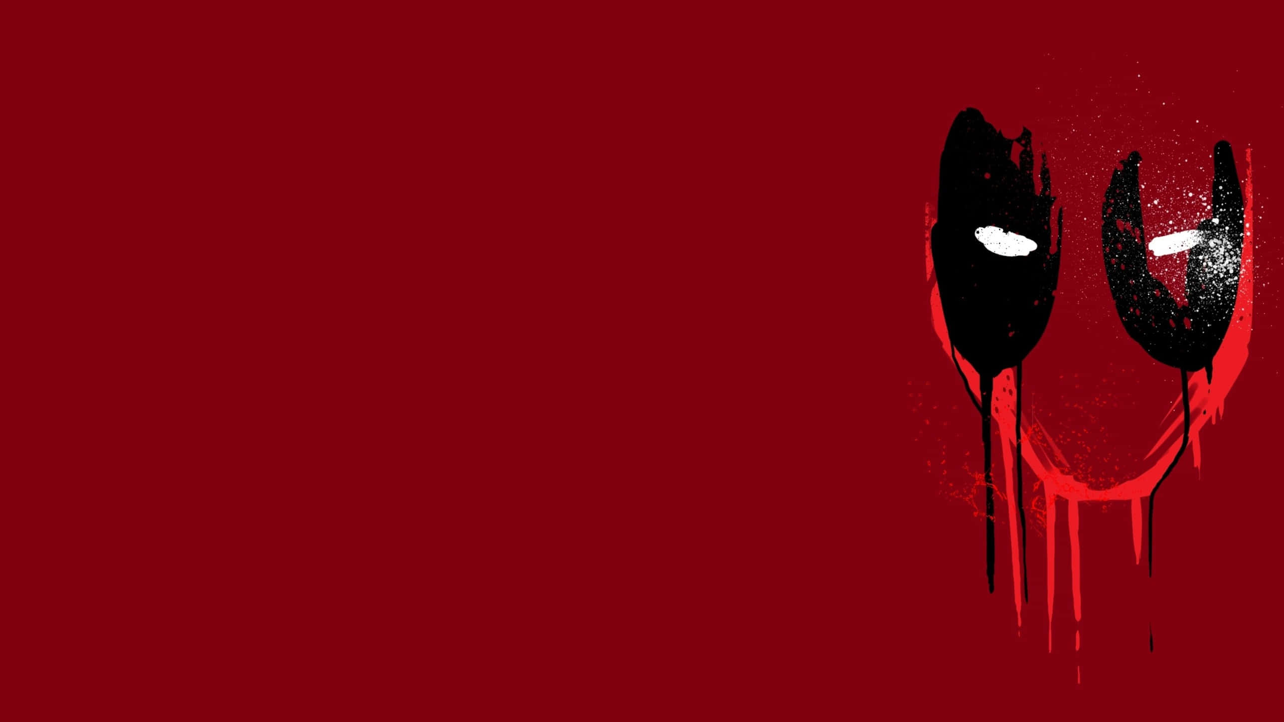 Illustrazionedi Sfondo Minimalista Di Deadpool Rosso.