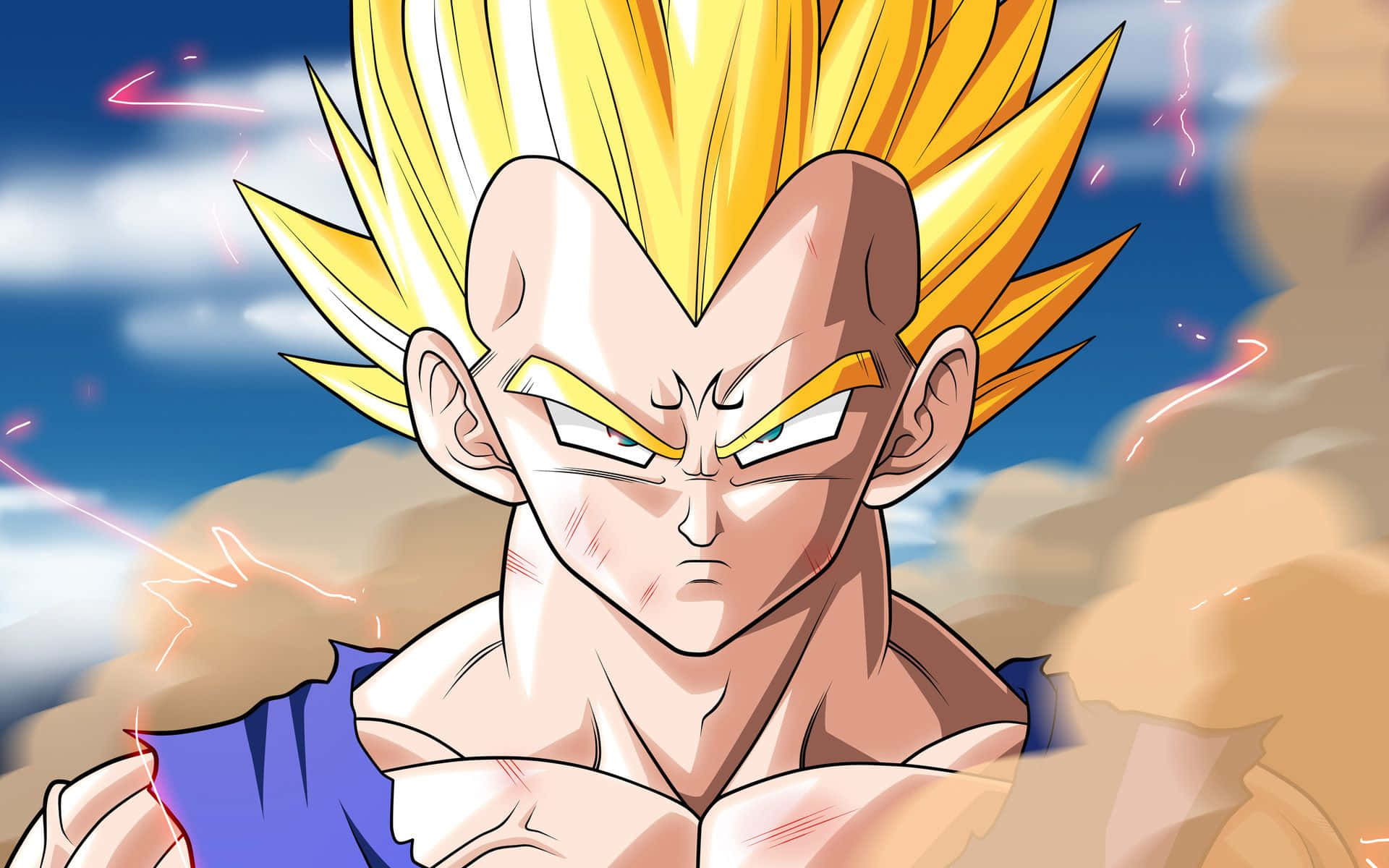 Ilpotente Vegeta In Azione Su Uno Sfondo Hd Impressionante