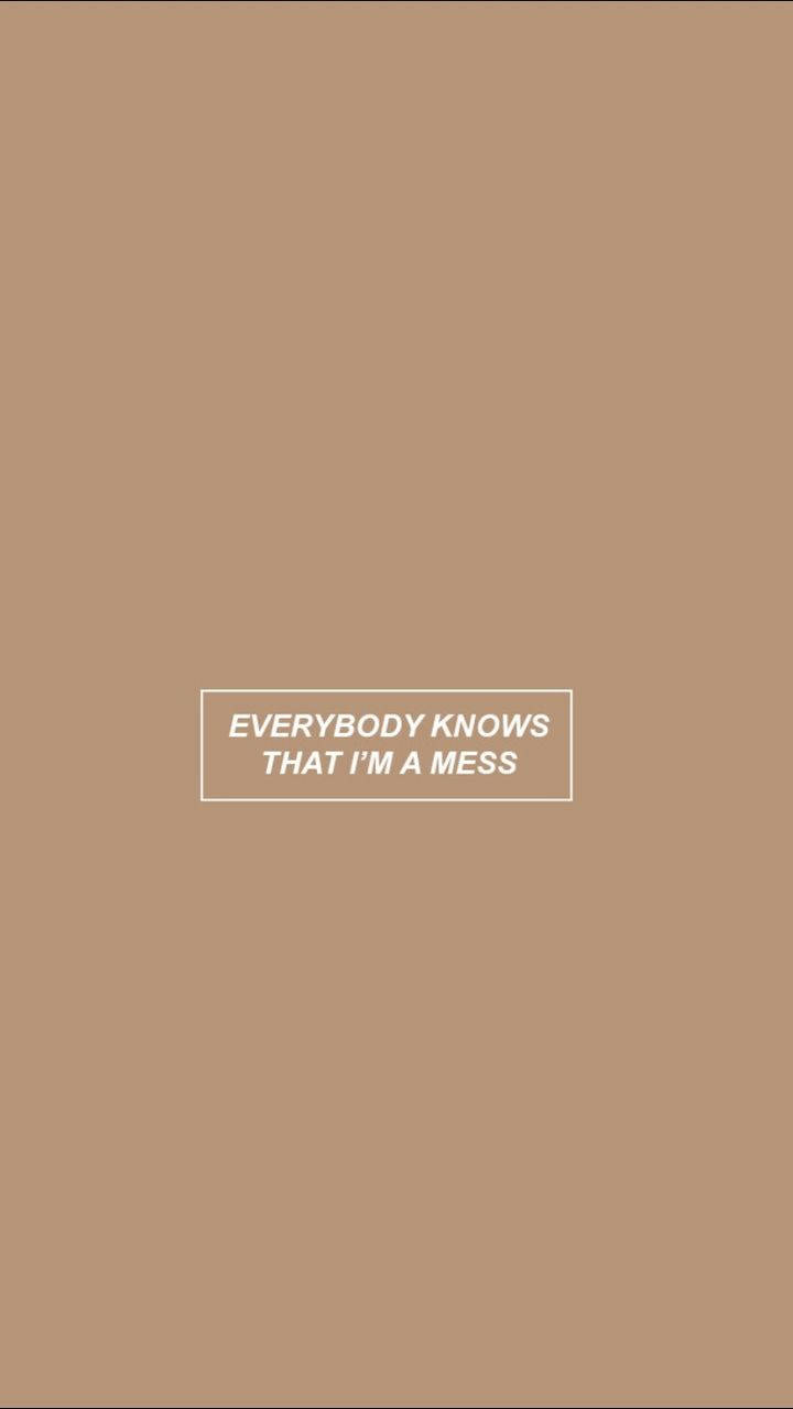 I’m A Mess Beige Aesthetic Phone Quote Background