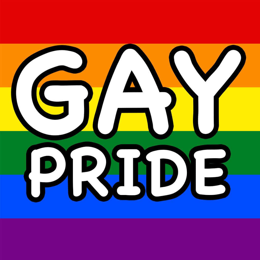 Gay Pride Logo With A Rainbow Background Wallpaper