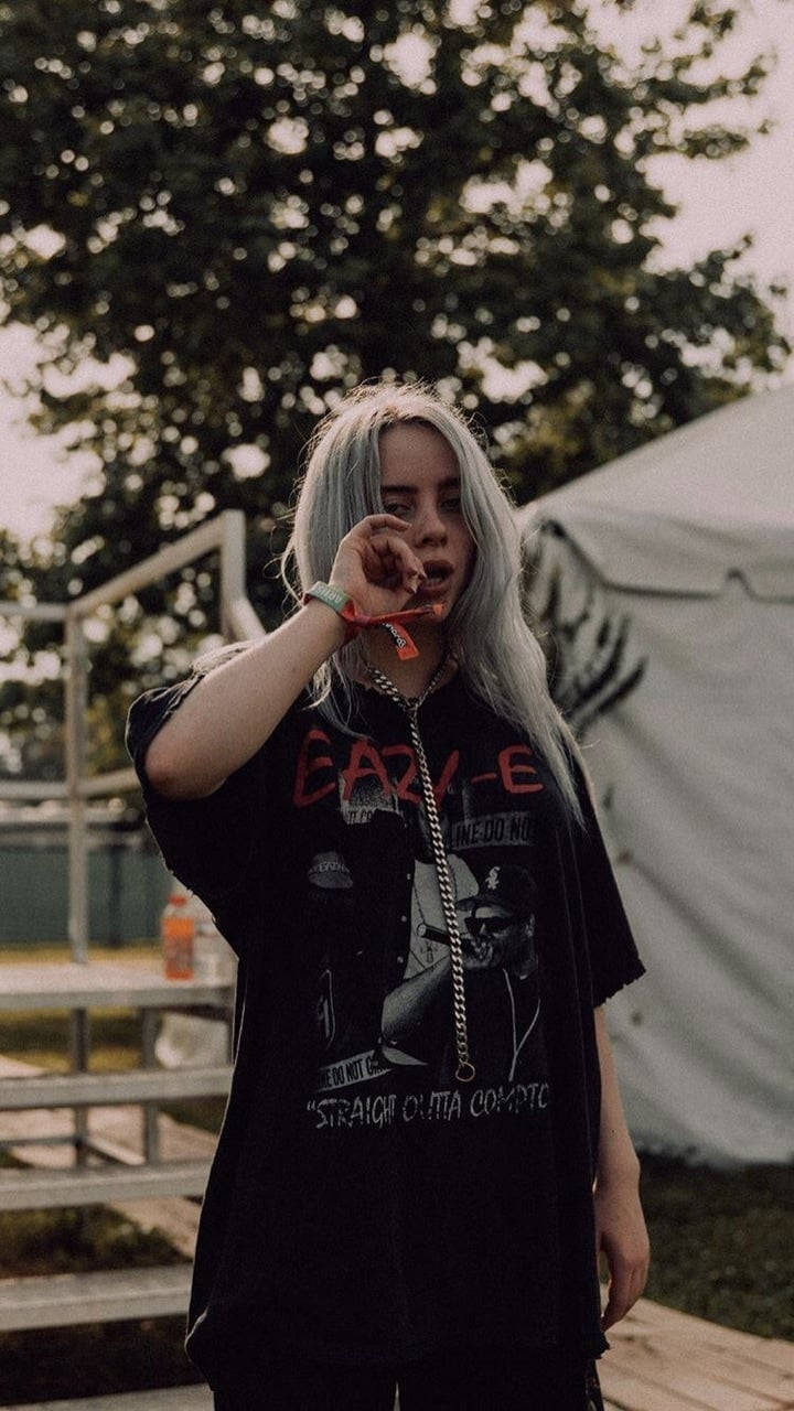 Billie Eilish in an up-close and personal performance Wallpaper