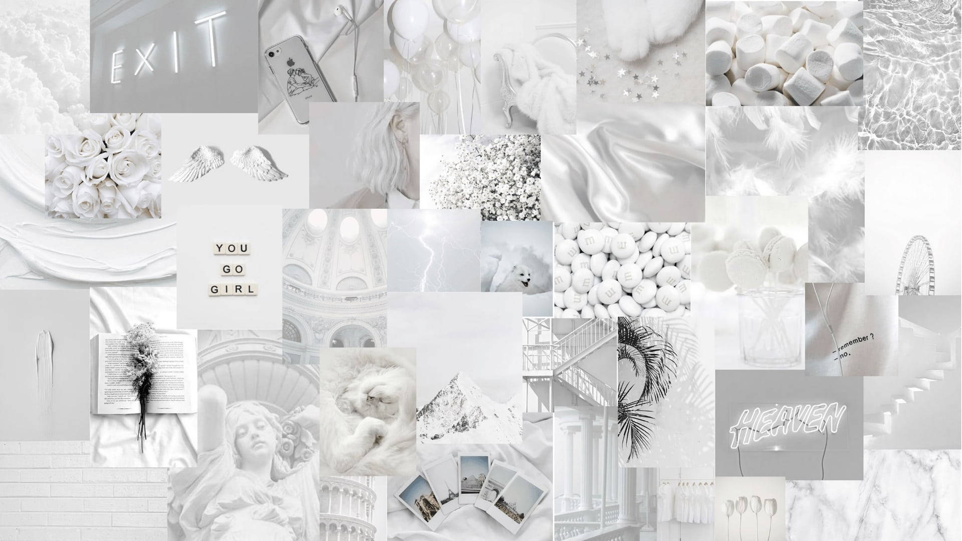 Image Collage In Cute White Aesthetic