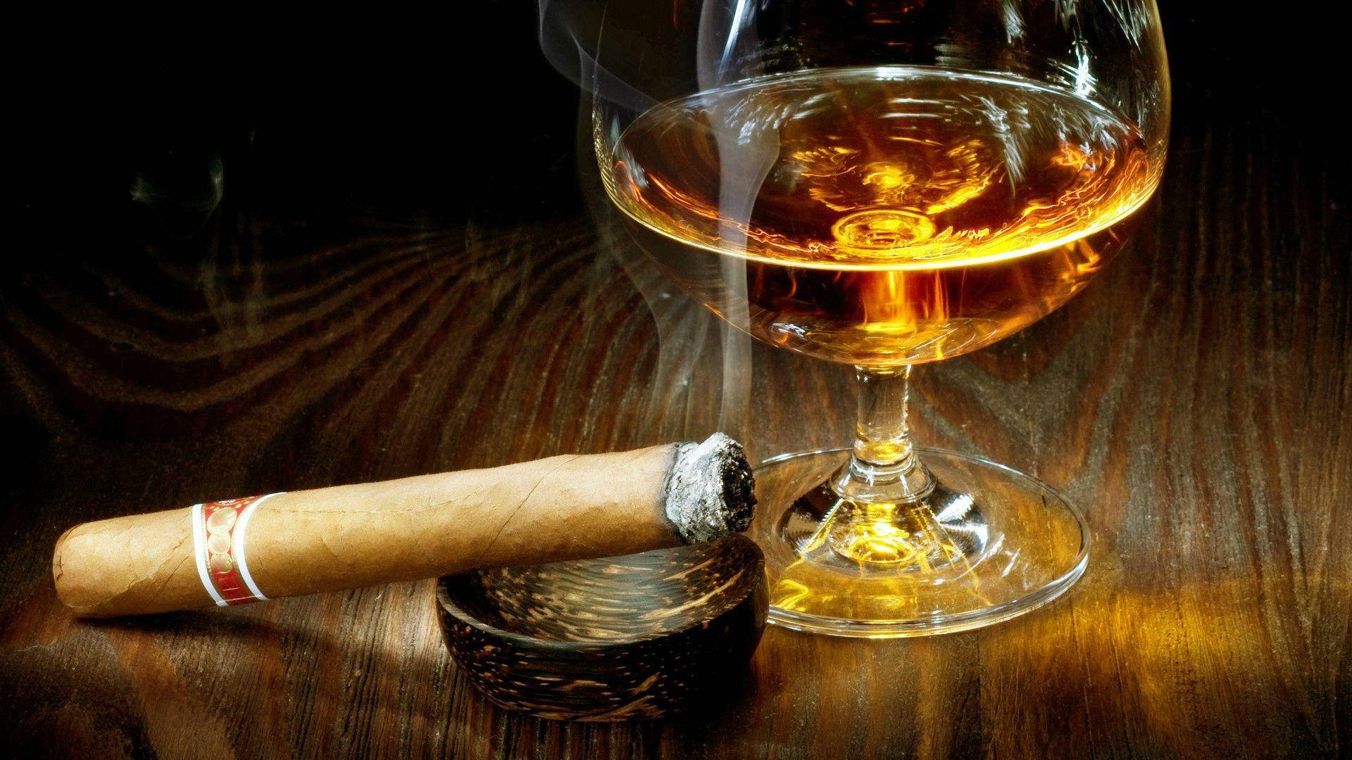 Imagens De Cigar And Wine Papel de Parede
