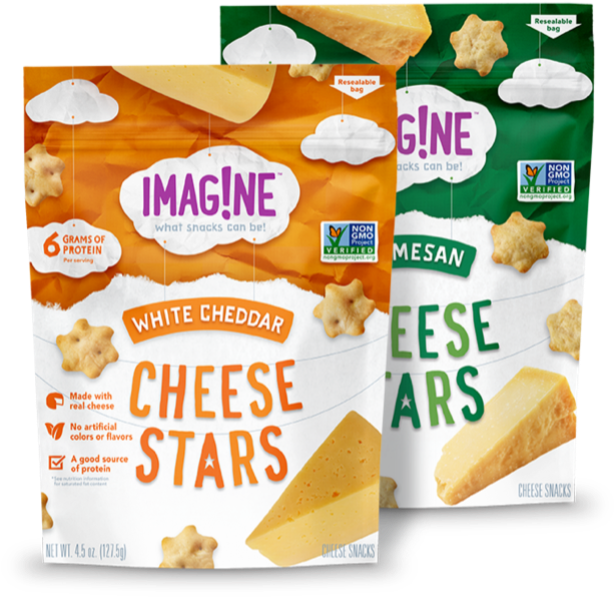 Imagine Cheese Stars Snack Packages PNG