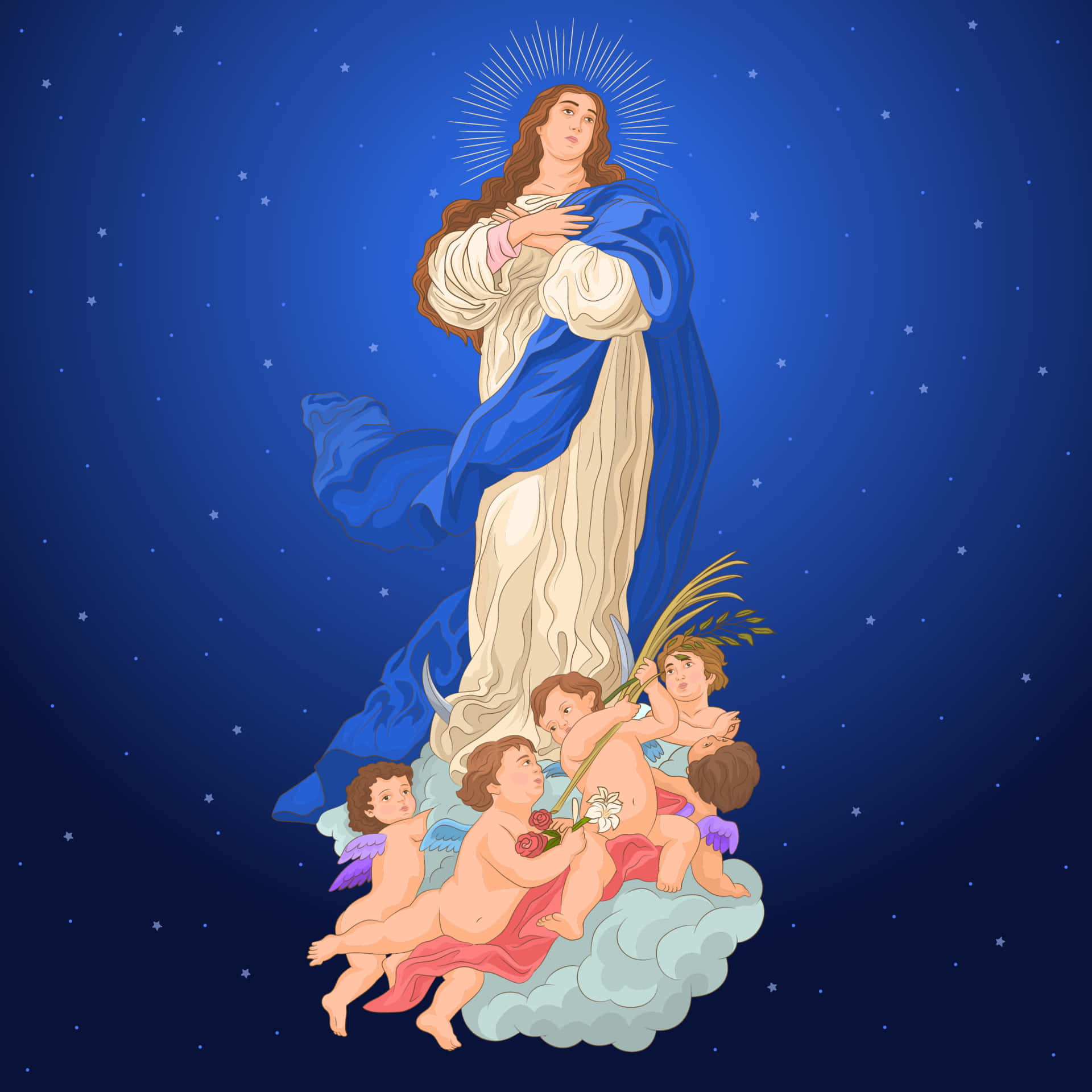 Immaculate Mary Digital Art Wallpaper