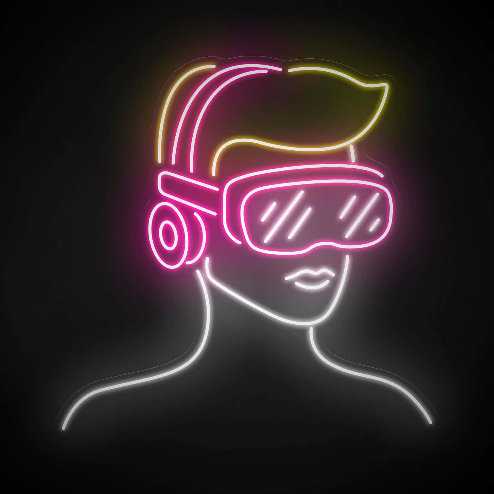 Immersive Virtual Reality World In Neon Lights. Wallpaper